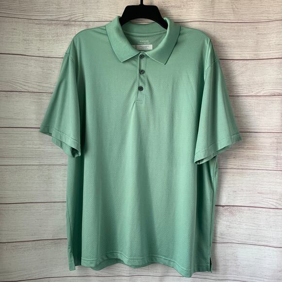 Haggar Cool 18 Tec Green Polo Shirt Stretch Comfort Quick Dry Size XL - Picture 1 of 14